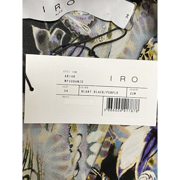 IRO Damie Dress Size 34 FR /US 2 Asymmetrical Mini Designer Luxury Western Boho - Picture 10 of 12